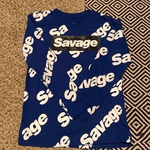 Long sleeve x large big kids savage shirt